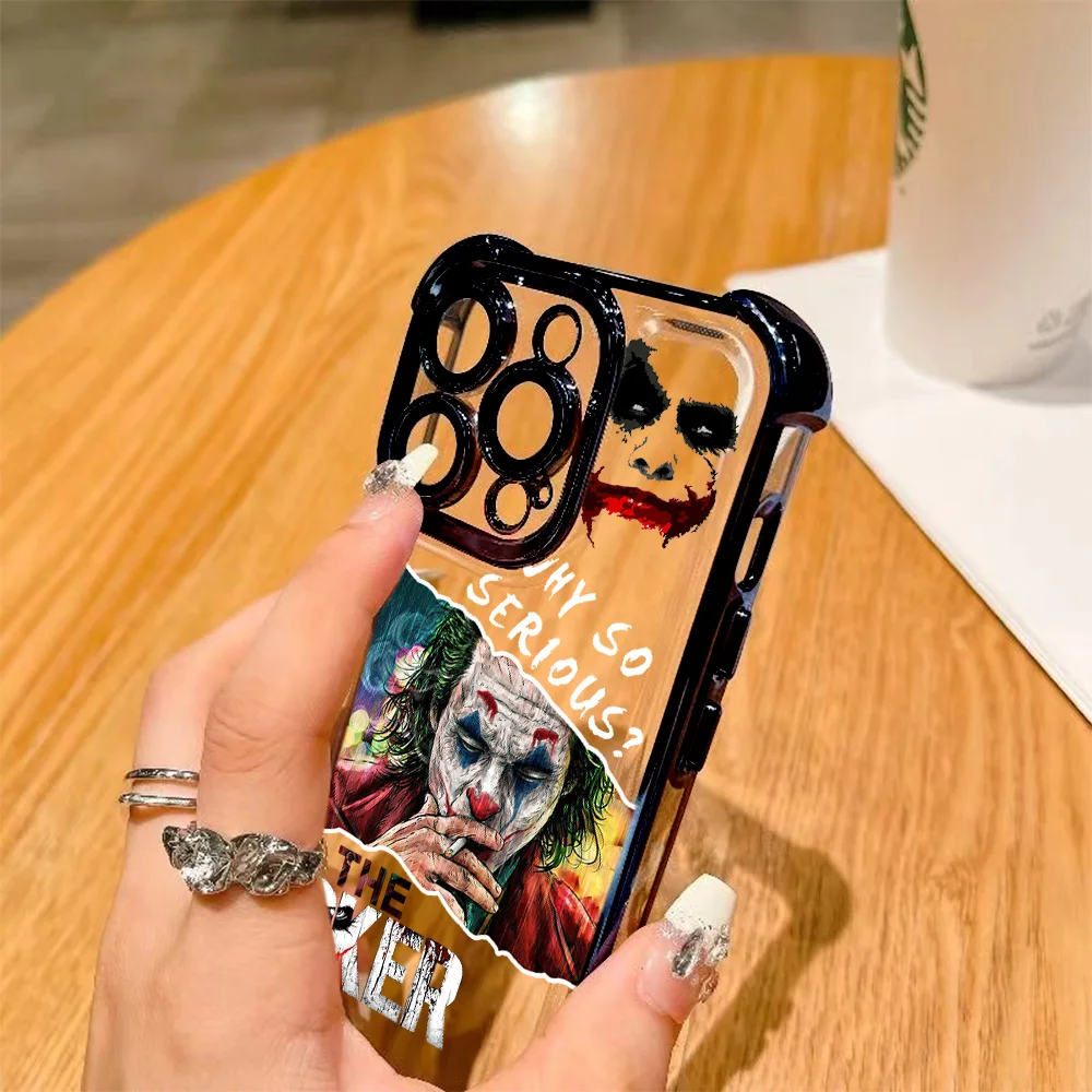 Cool Crazy j-jokers Plating Phone Case For iPhone 17 16e 16 15 14 13 12 11 Pro Max XR XSMax 7 8 Mini Air Plus Anti-Fall Airabag