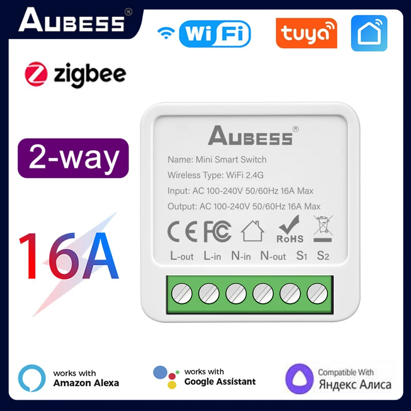 Zigbee Tuya Mini Smart Light Switch Module 2 Way ON-OFF Fr Alexa Google Home/APP