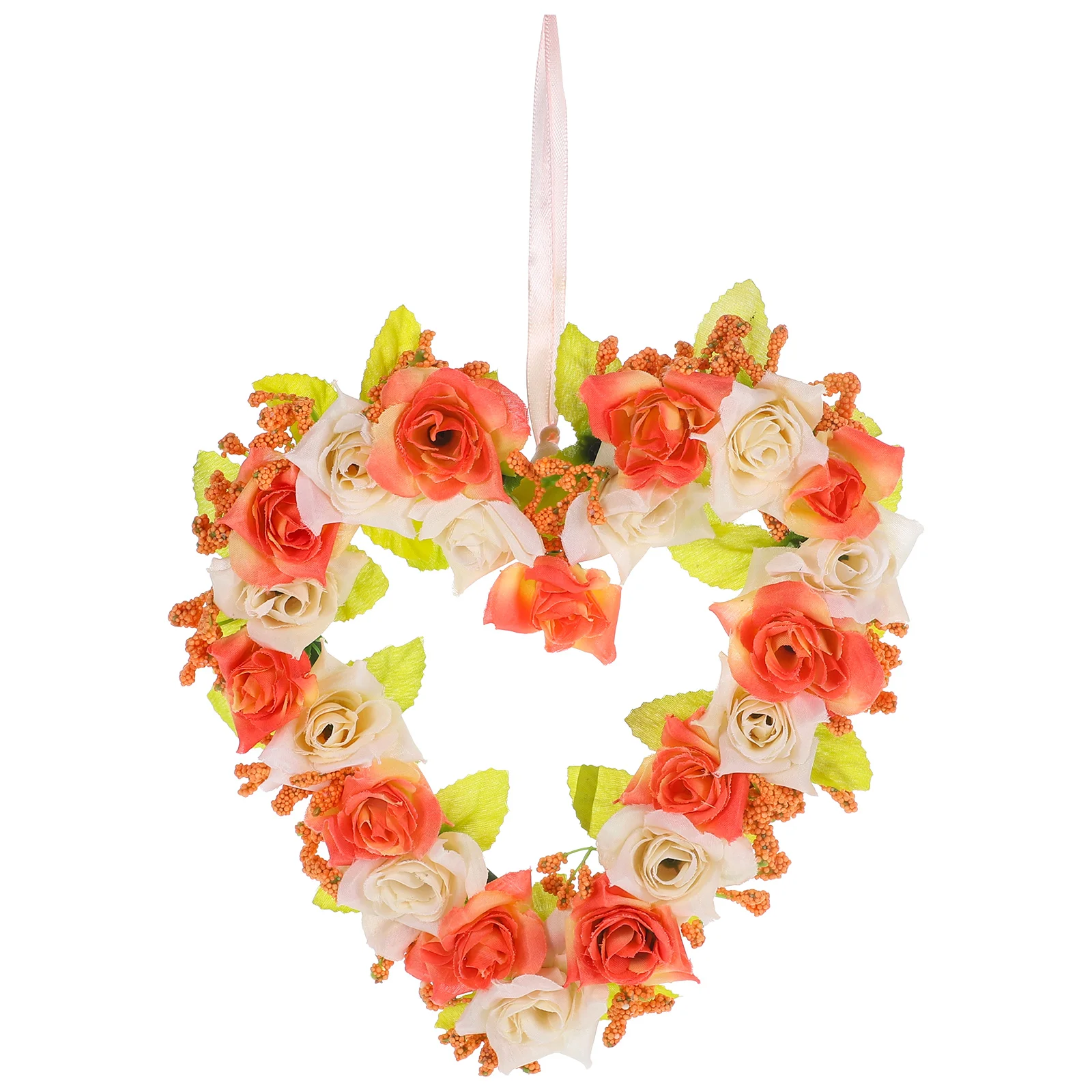 

Artificial Garland Heart Shaped Wreath Wall Hanging Garland Ornament Wedding Festival Decoration Supplies