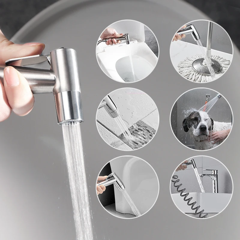 Handheld Bidet Faucet Sprayer for Toilet Bathroom Stainless Steel Hand Bidet Faucet Show Head for Self Cleaning