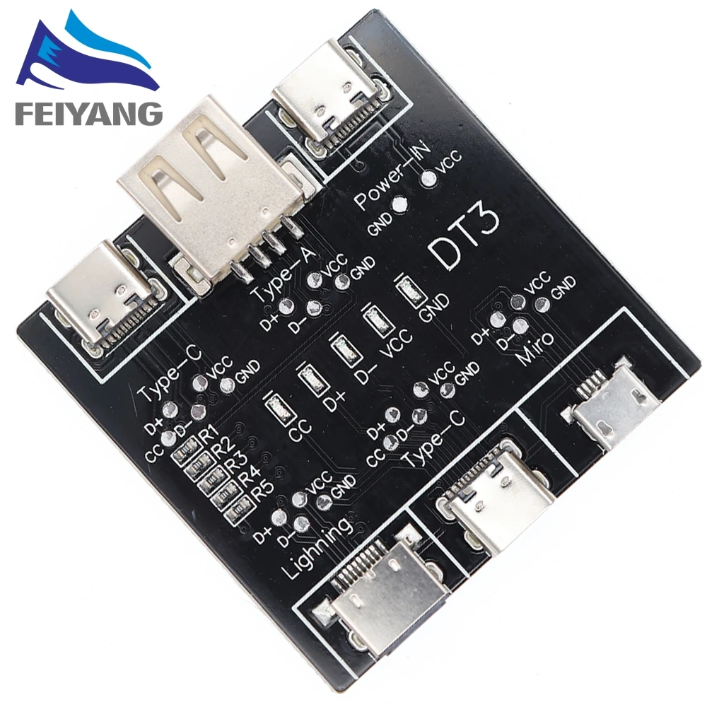 DT3 Datenkabel-Erkennungsplatine Typ C Micro USB C Kabeltester Kurzschluss Ein Aus Schaltdiagnosetool für iOS Android – Detail 1