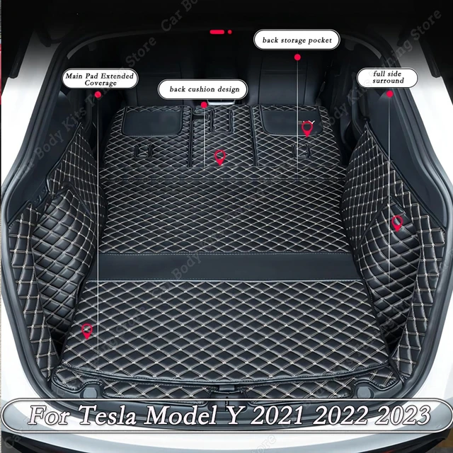 Accessoires de coffre en cuir pour Tesla Model Y, avant et arrière, virus,  2023 ~-2019, 2023 - AliExpress