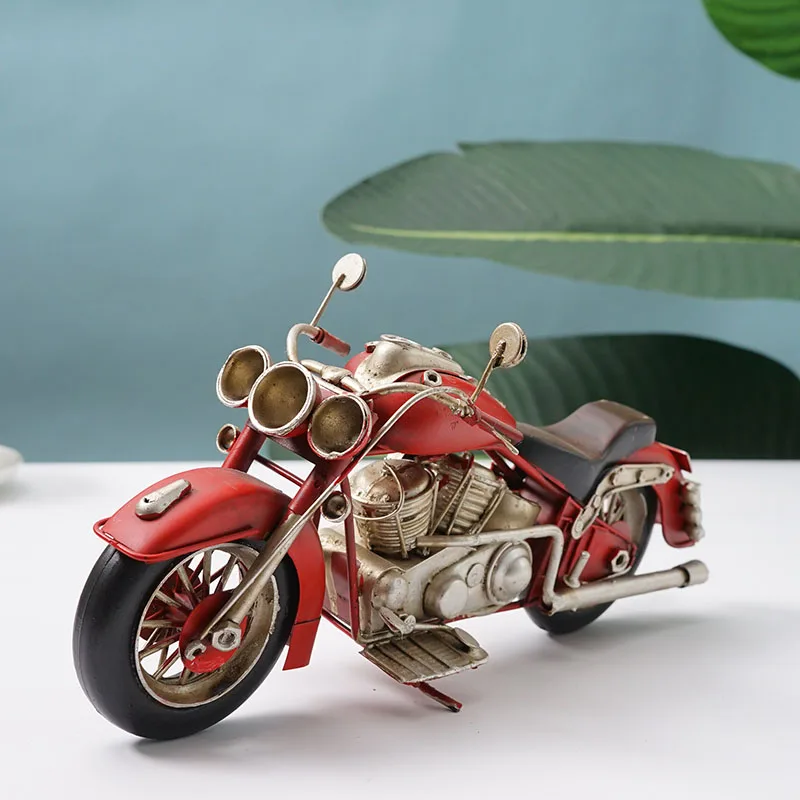 

Home Design Retro Decoration Iron Motorcycle Miniature Model Metal Industrial Wind Room Decoration Accessories Aesthetic Wine Ca