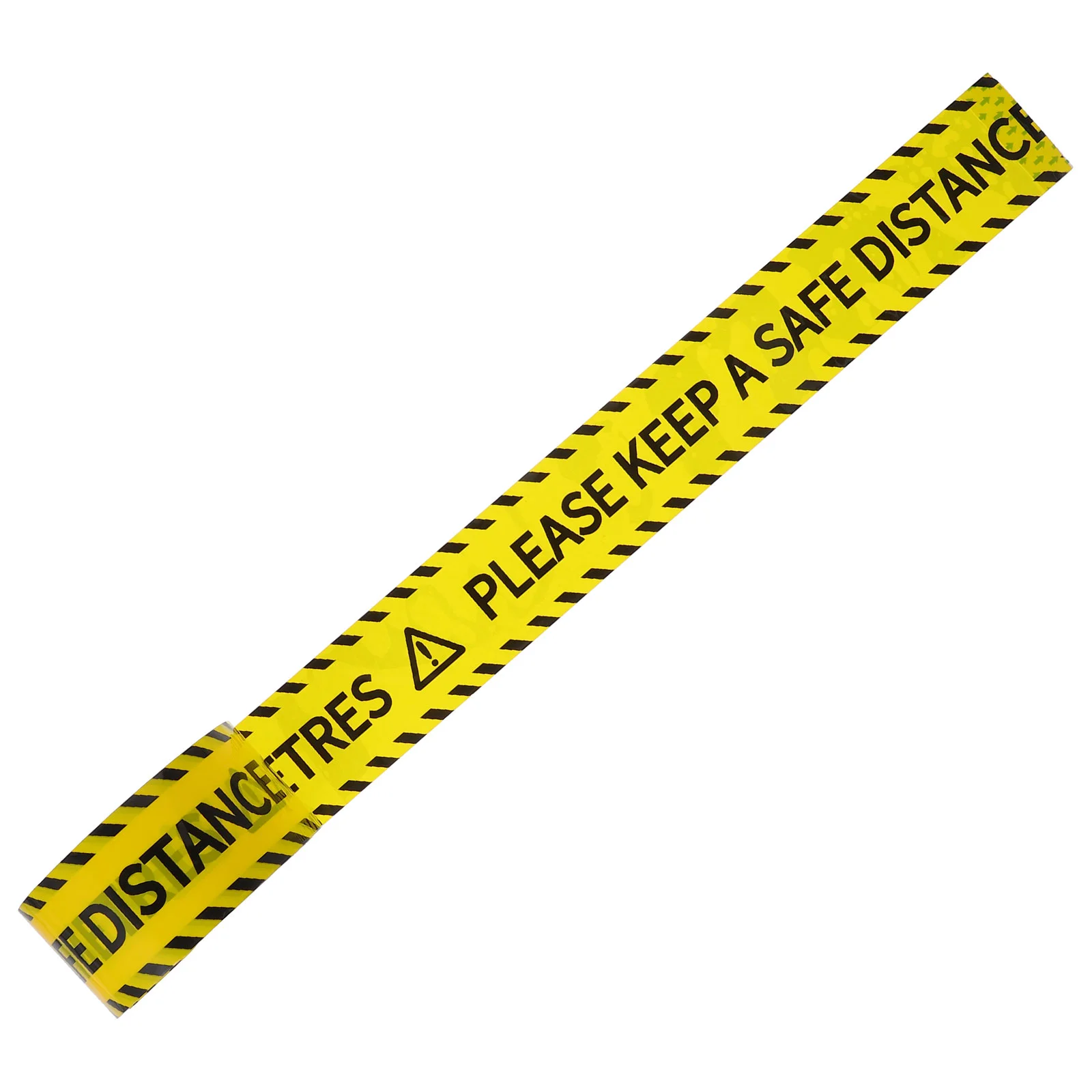 

1 Roll Warning Sticker Sign Keep Safe Distance Tape Sticker Caution Tape for Construction(25 Meters)