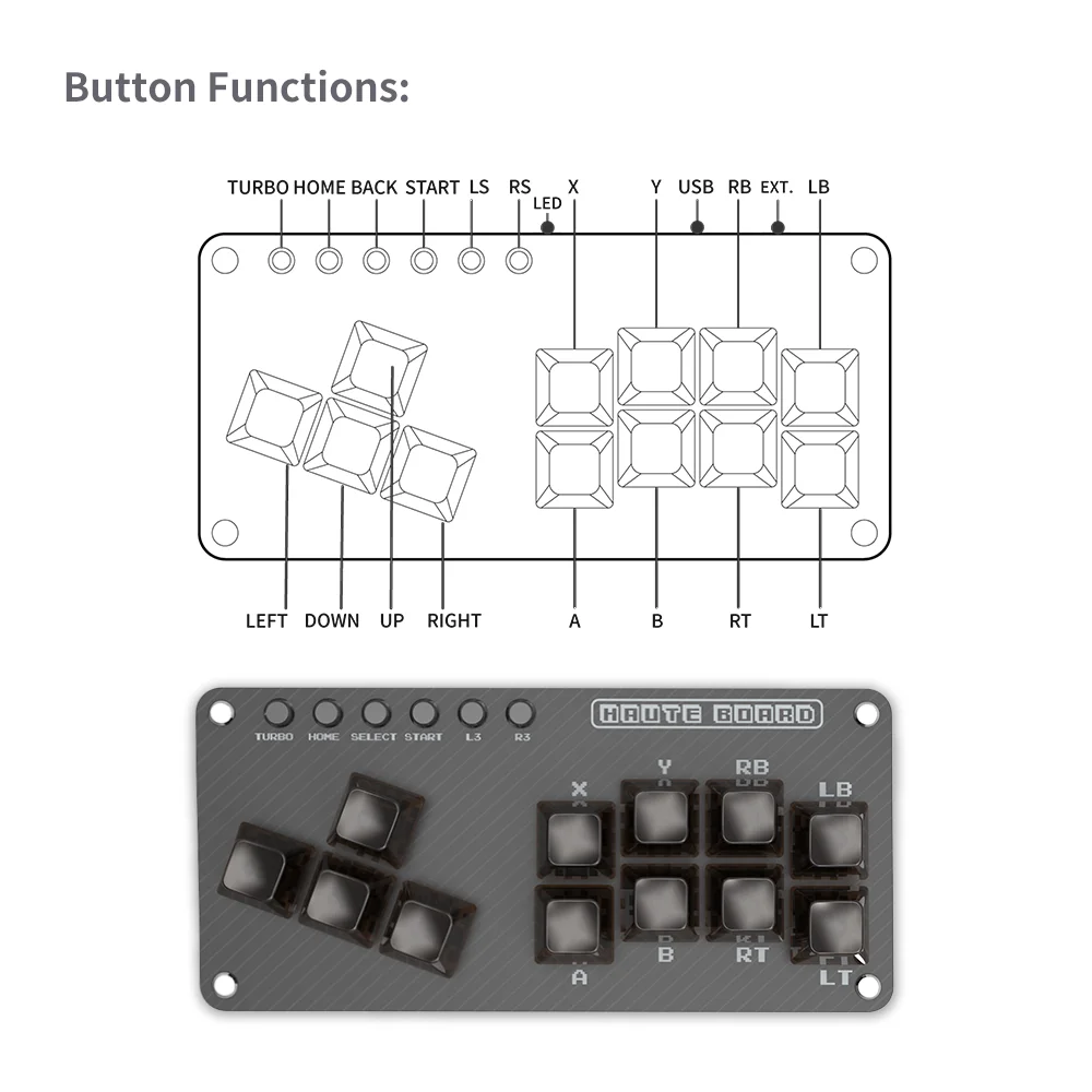 Haute42 mando de Arcade para PC /PS3/Ps4 /Switch, Joystick Hitbox, juego de lucha, teclado Arcade para PC /PS3/Ps4 /Switch