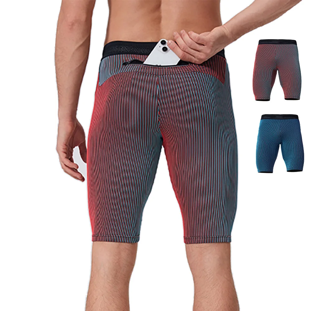 Sports Shorts Sports Leggings Compression Pants Marathon Running Training Fitness Bodybuilding Men Gym with Waist Bag