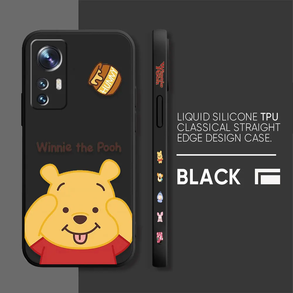 thumbnail image 1 of Case For Xiaomi 13 12 12S 11 11T 10 10S 9 9SE 8 Pro Ultra Lite Colour Simple Liquid Silicone Case Anime Winnie Pooh And Piglet, 1 of 5