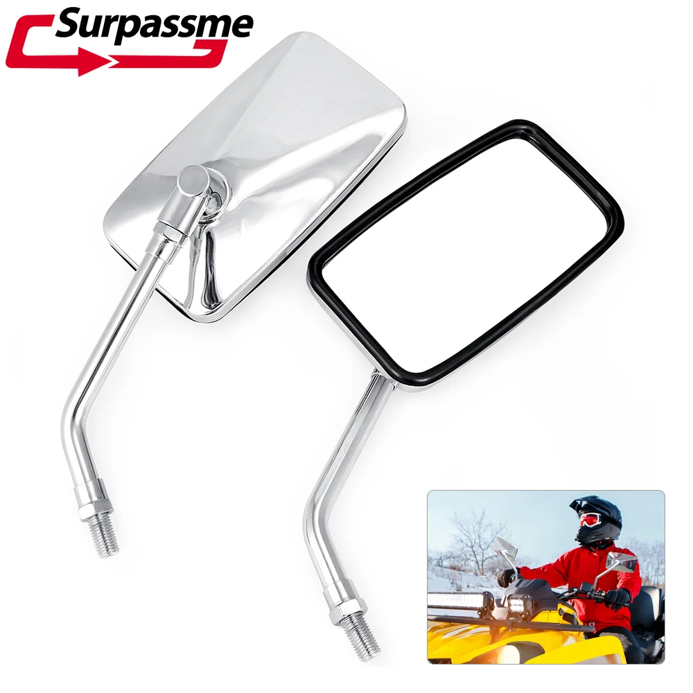 10MM-Chrome-Motorcycle-Rear-View-Mirrors-360-Degrees-Adjustment-ATV ...