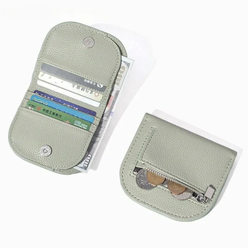 Compact Women's PU Leather Zipper Clutch Wallet