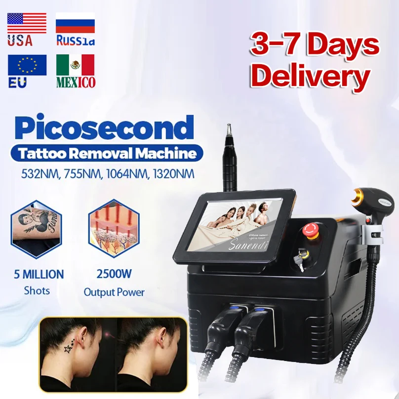 

Лазерная машинка для удаления татуировок picosecond, 2 в 1, диодный лазер 755, 808, 1064 нм, машинка для удаления волос Q Switch, nd yag, Перманентный углерод