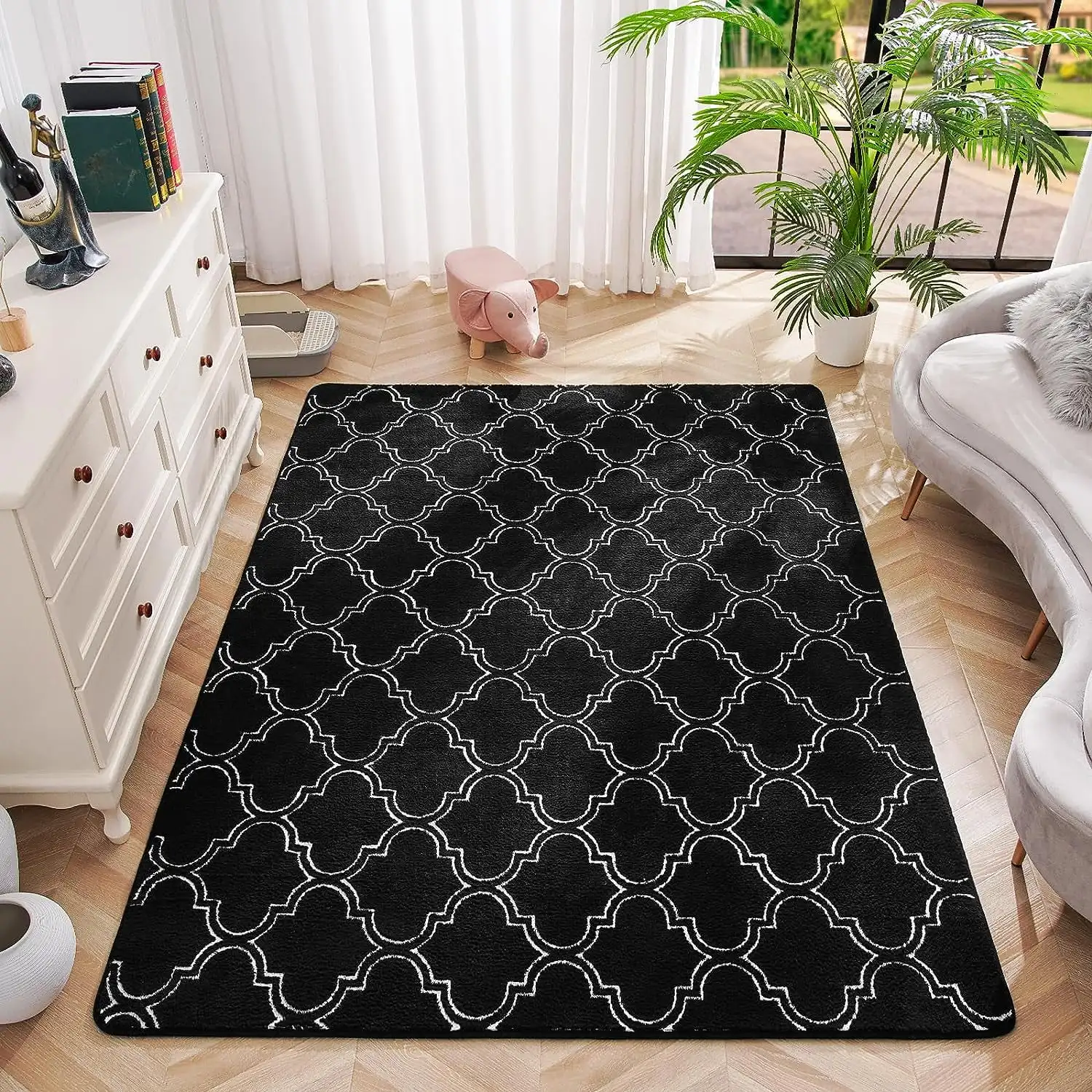 

NOAHAS Soft Rugs for Modern Living Room Long Hair Lounge Carpet In The Bedroom Furry Decoration Nordic Fluffy Floor Bedside Mats