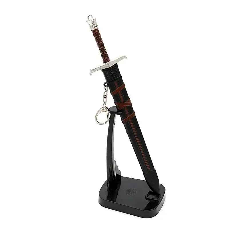 22cm Medieval Arthur Pendragon Swords Metal Katana Samurai Sword Uncut Blade Model Accessories Keychain Gifts Toys for Boys 6