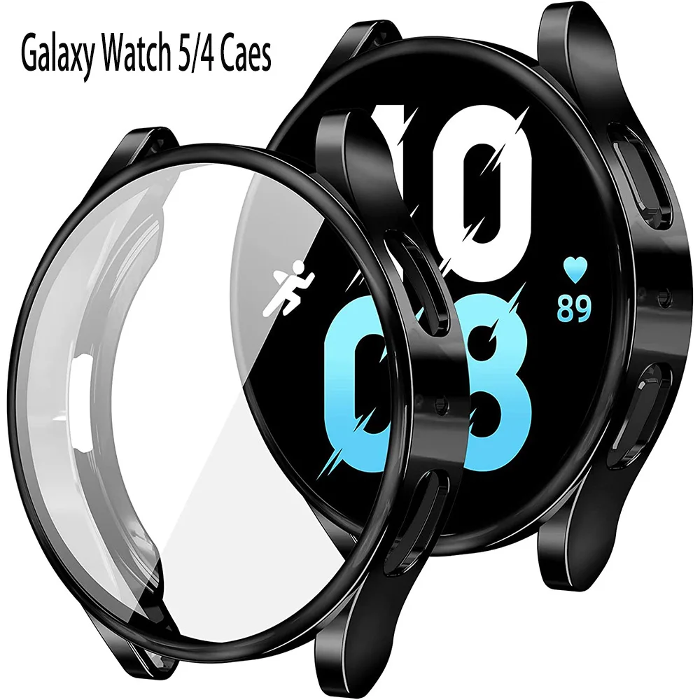 Чехол для Samsung Galaxy Watch 4 5 6 40 мм 44 мм, защитная крышка, силиконовый бампер из ТПУ, защита экрана, полные аксессуары чехол для samsung galaxy watch 4 44 мм чехол для sikai аксессуары для умных часов армированный бампер из тпу