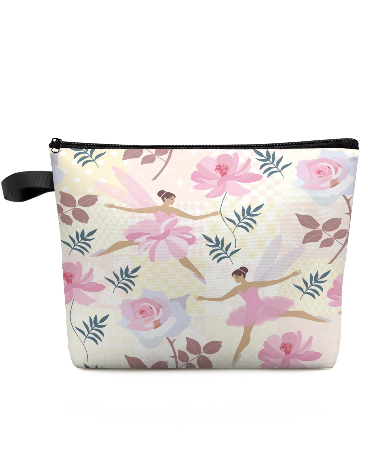 

Flower Girl Dancing Pink Large Capacity Women Cosmetic Lipsticks Bag Pencil Case Travel Makeup Brushes Bag Organizer Bags
