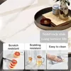 Modern Nesting Coffee Table with drawer,round,soild wood tabletop，metal frame,simple Sliding design tea table for Living Room 5