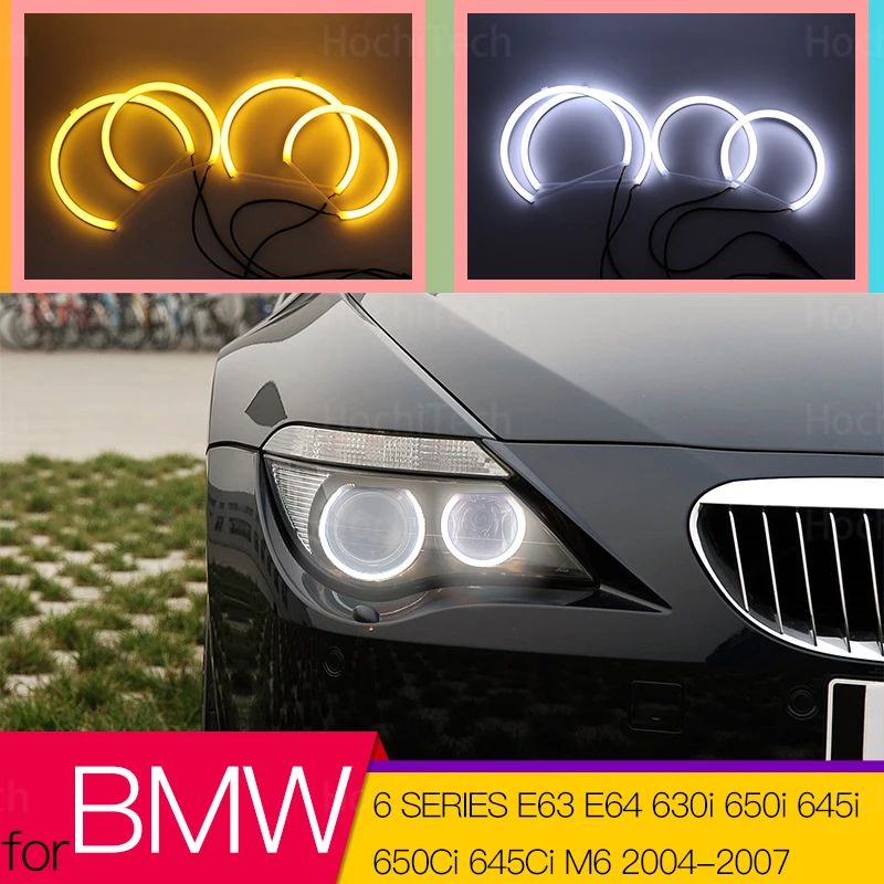 Хлопковый светодиодный светильник Angel Eye Halo Switchback двухцветный для BMW 6 серии E63 E64