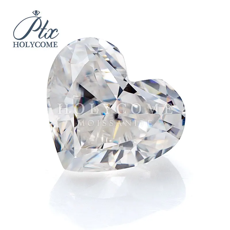 15X15Mm Holycome Def Vvs1 Ghiaccio Tritato Taglio A Cuore Gra Certificato Moissanites Diamond Test Positivo