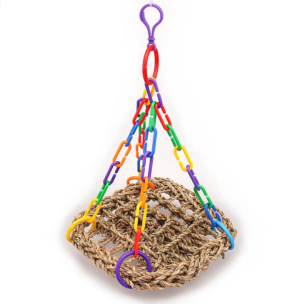 Colorful Swing Parrot Toy Bird Swing Parrot Stand Hanging Cage Rope Ring Stand Climb Toy Bird Supplies Birds Accessoires