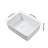 1pc 19" x 15" Countertop Rectangle Vessel Sink, Above Counter Ceramic Hand Wash Basin Vanity Sink, Bathroom Sanitary Ware Art Ba 5