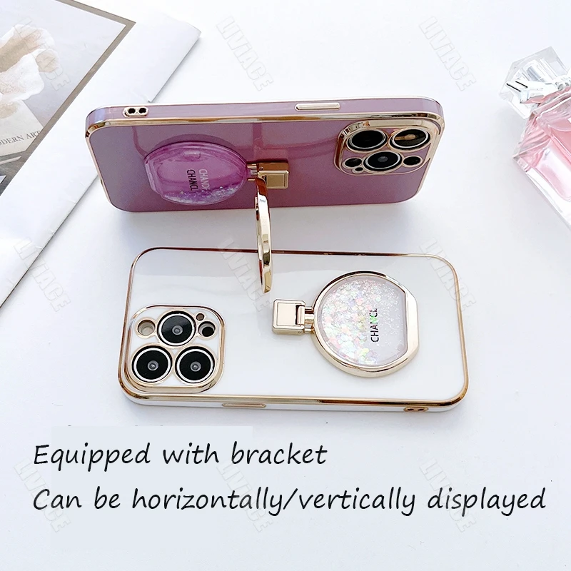 Quicksand Perfume Holder Phone Case with Stand Cover