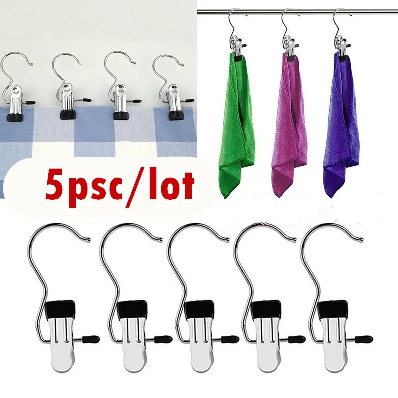 

5Pcs Laundry Metal Hook Clothes Pin Boot Shoes Hanger Hold Clip Bathroom Hooks Kitchen Hook