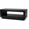 Large 2 Tier Contemporary Rectangle Wooden Center Coffee Table with Shelf Storage for Living Room in Refined Black Finish 1