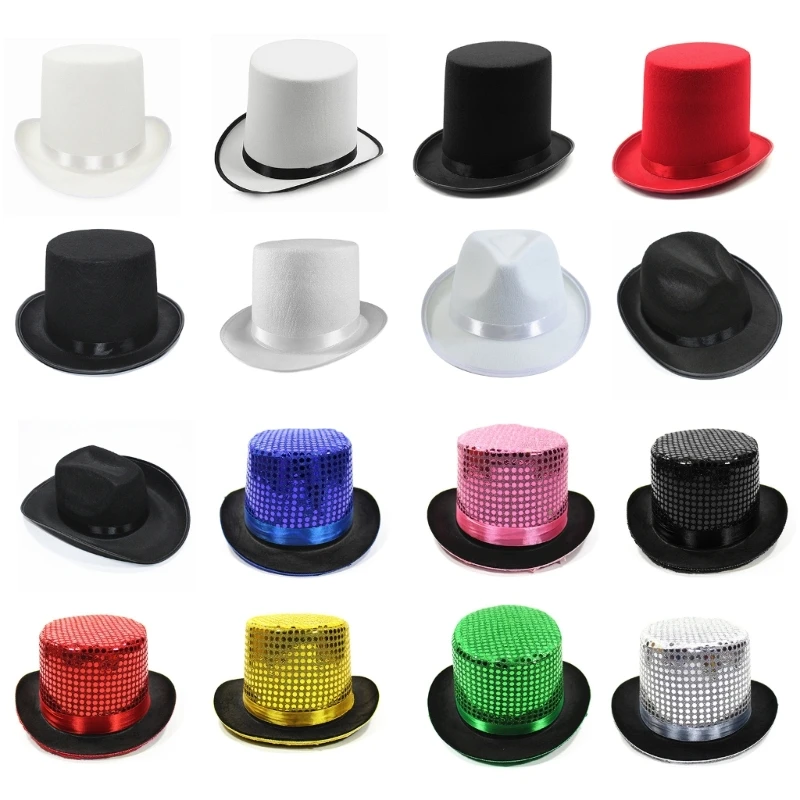 Волшебная Шляпа, джазовая фетровая шляпа, шляпа-котелок, женская шляпа для свиных пирогов, джазовая фетровая шляпа, шляпа с блестками, шляпа Ringmaster