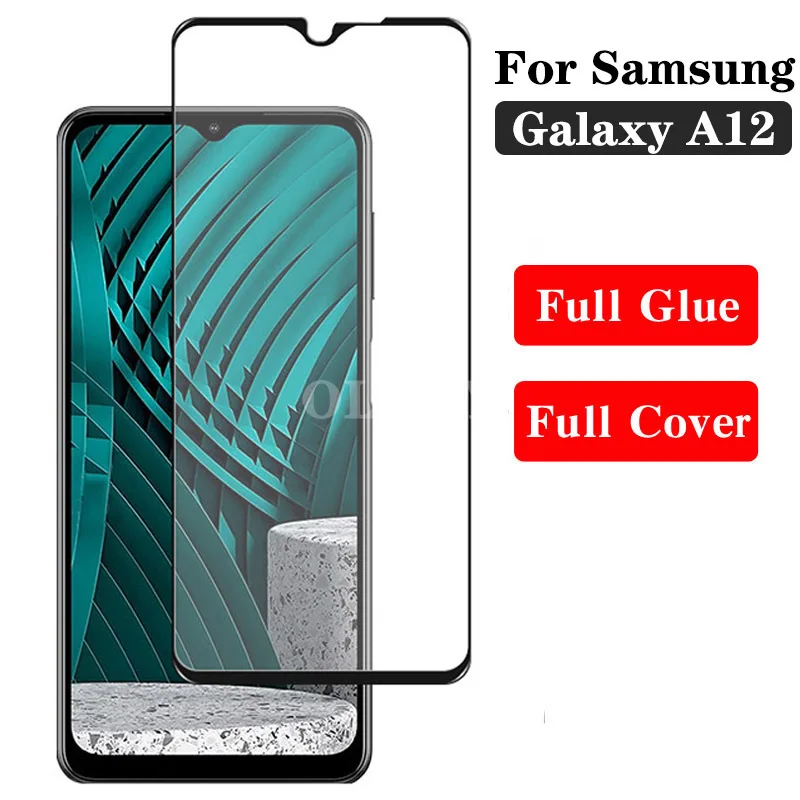 

Galaxy A12 5G Screen Protector Film Protective Glass for Samsung A12 gelaksiA12 galaxya12 Full Tempered Glass Cover Glue Safety