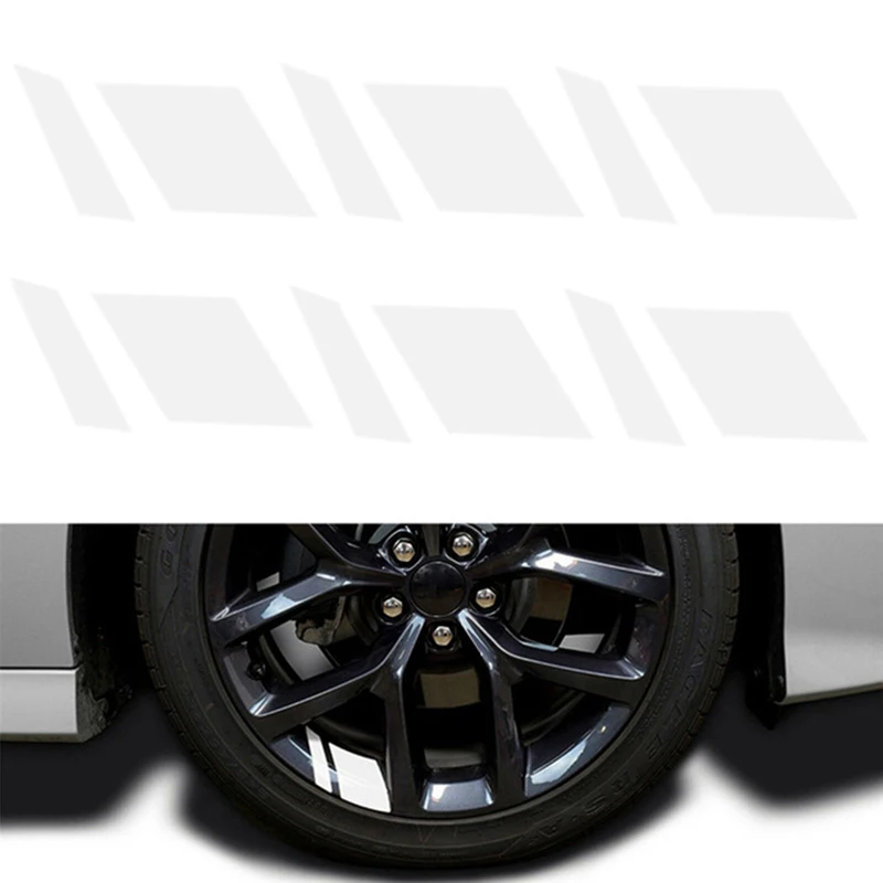 Reflective Car Wheel Hub Rim Decal Stripes - Set of 6