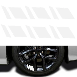 Reflective Car Wheel Hub Rim Decal Stripes - Set of 6 (White - 6pcs)
