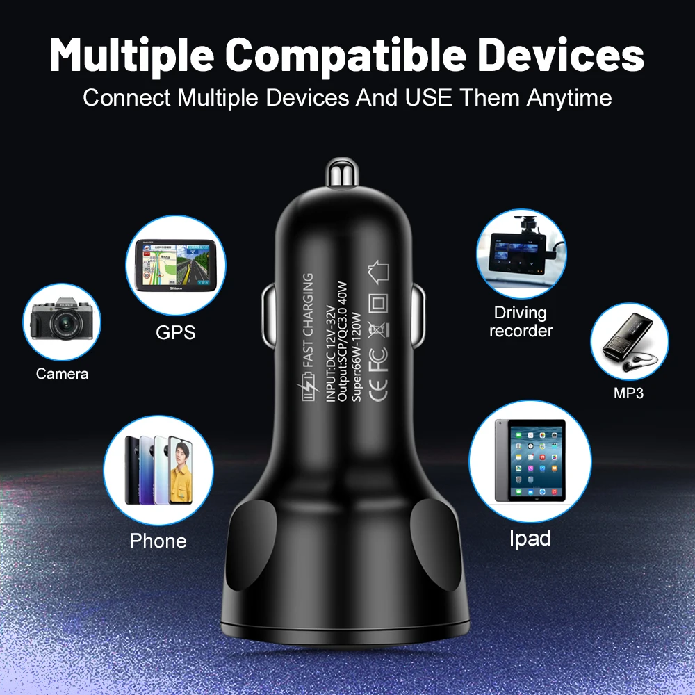 Car Charger Phone Charger Adapter for iphone 14 13 Xiaomi
