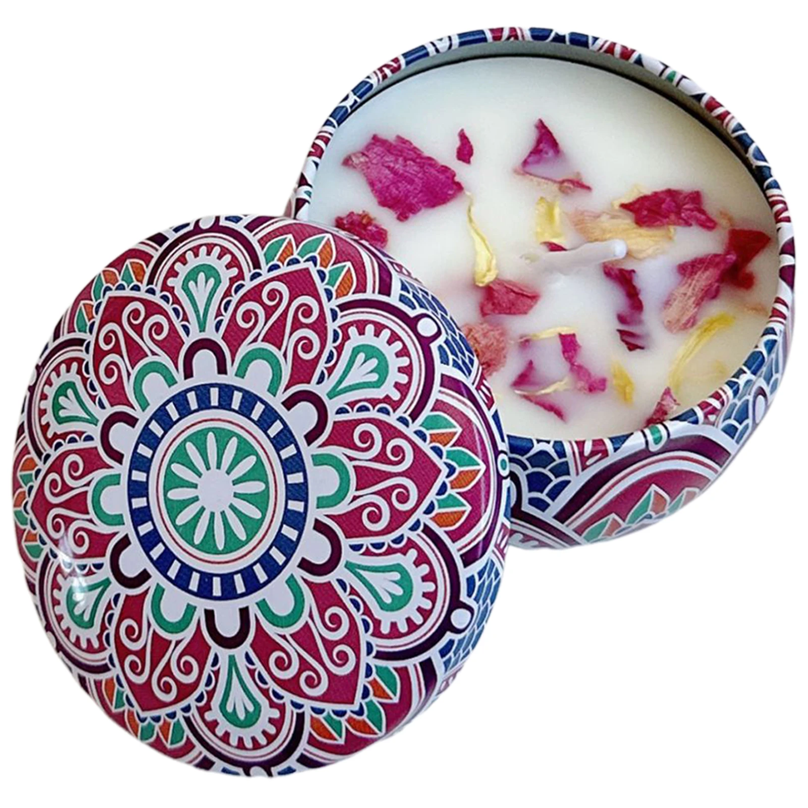 Blooming Essence Scented Soy Candle in Elegant Iron Tin - Aromatherapy Candle for Birthdays, Home, or Wedding Decoration