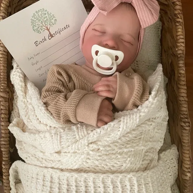 MRB 17inch Levi Reborn Baby Doll Already Painted Finished Sleeping Vinyl Newborn Baby 3D Skin Visible Veins Collectible Art Doll 4