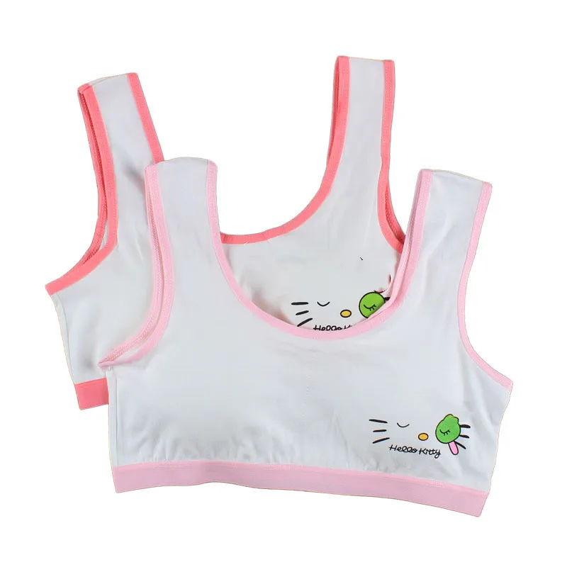 Gift Girl Bra Teen Crop Top Underwear Vest Racerback Puberty Sport Training Bras Letter Streetwear Tube Top New Year 7-14Y