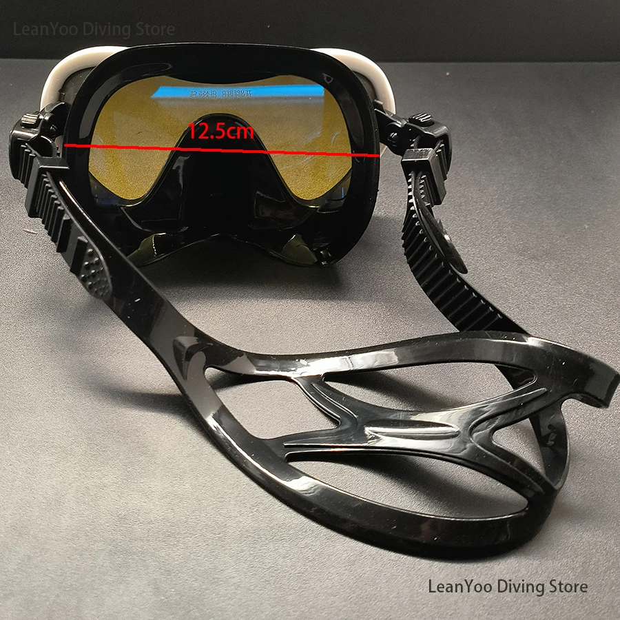 Outdoor Mirror Tempered Glass Snorkelling Mask UV Protection Diving Goggles For Swimming Pack In Black Zipper Box
