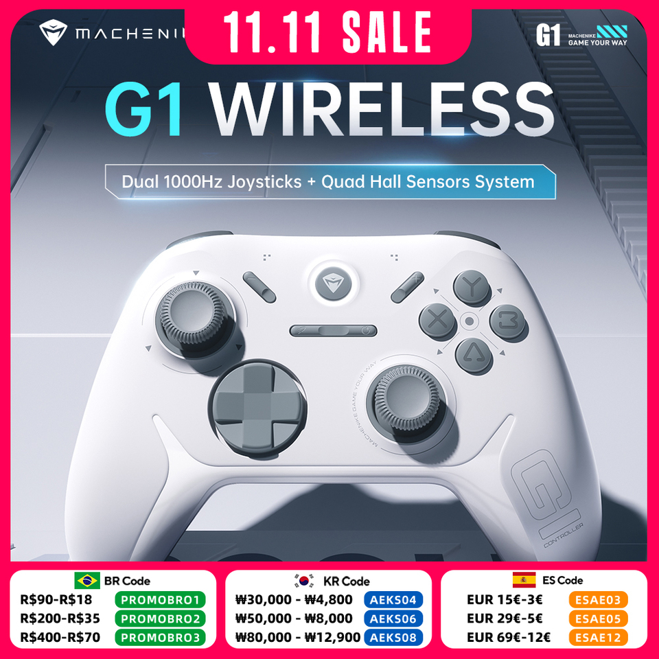  MACHENIKE G1 Wireless Gaming Controller with 1K Polling Rate Hall Effect Trigger Joystick For Nintendo Switch PC iOS Android 