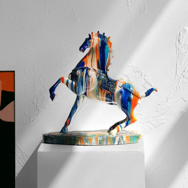 

Nordic art, modern horse ornaments, creative light luxury living room, TV cabinet, porch, wine cabinet, home decoration