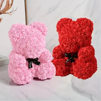 Flowers Bear Made Of Roses For Mothers Day, Anniversary Gifts