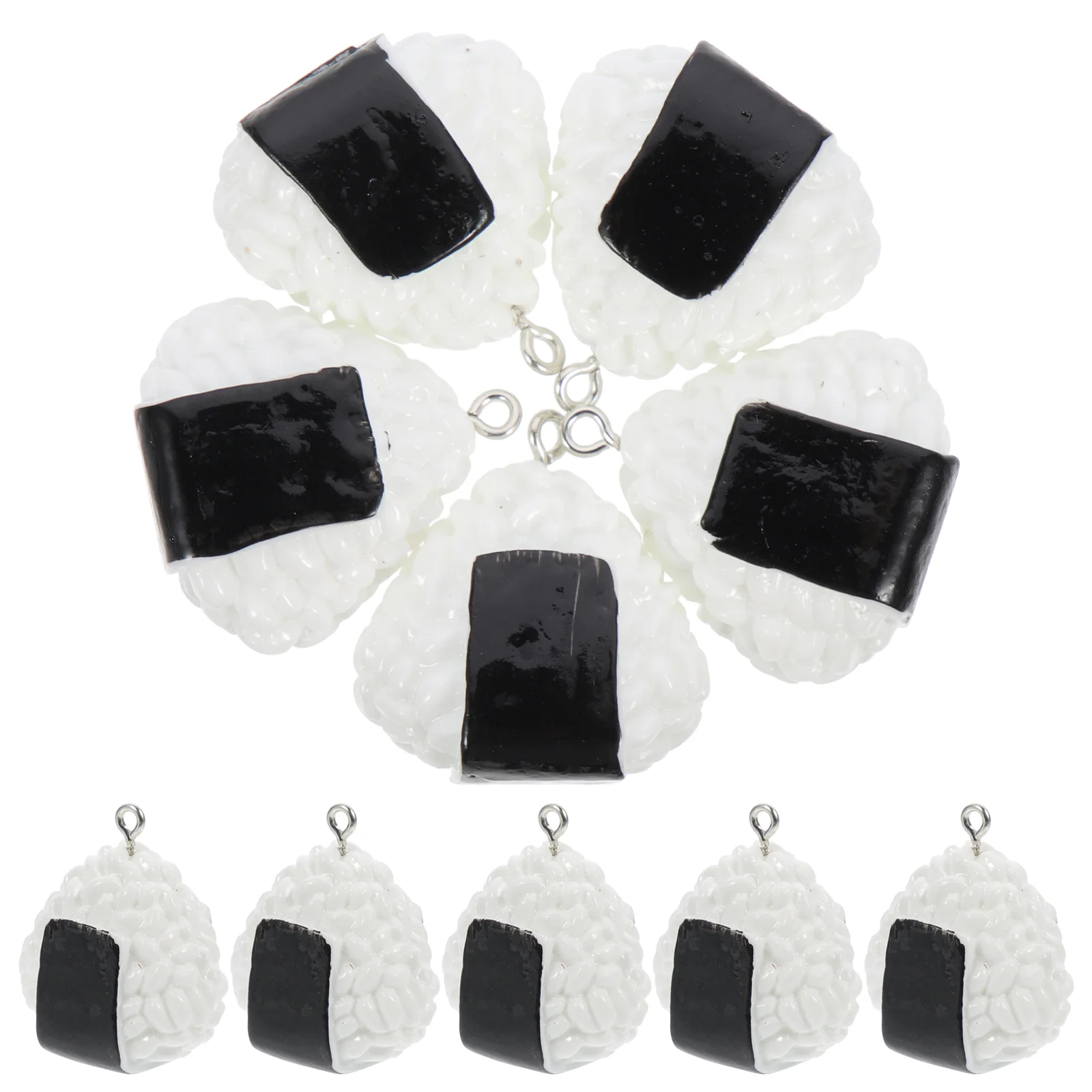 

Cute 3D Sushi Pendants Resin Rice Balls Pendants Key Chain Charms Bag Hanging Charms Photo Props