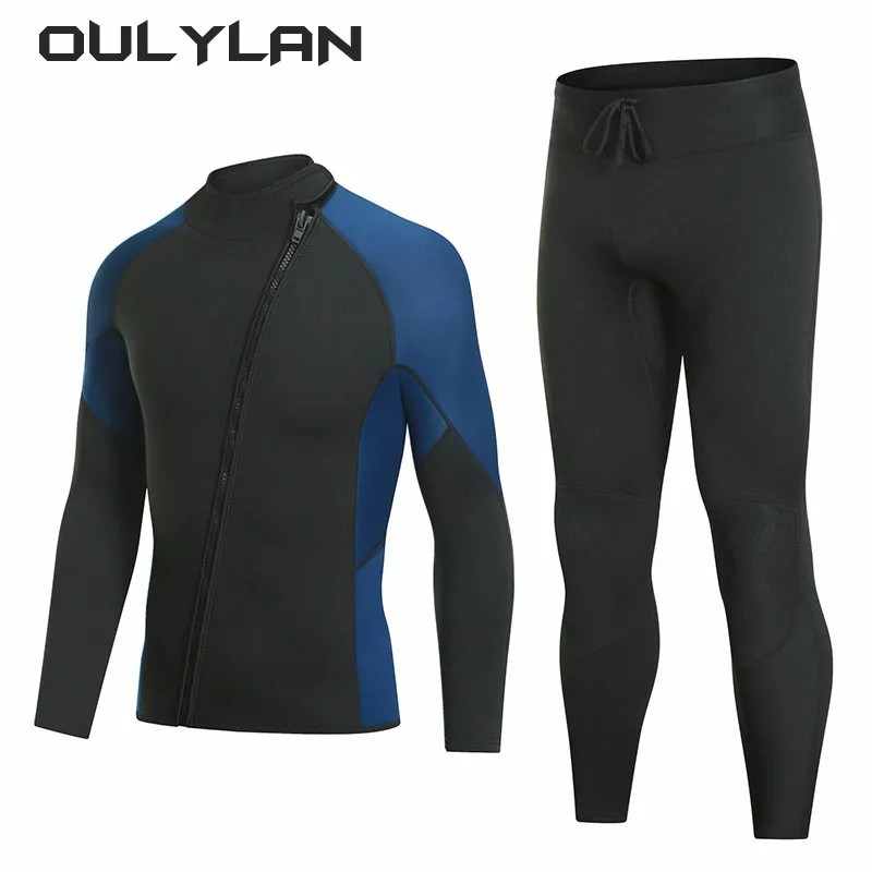 Oulylan 3MM Neoprene Diving Suit Dive Suit For Men and Women Jacket Professional Diving Clothes Pants Front Zip New
