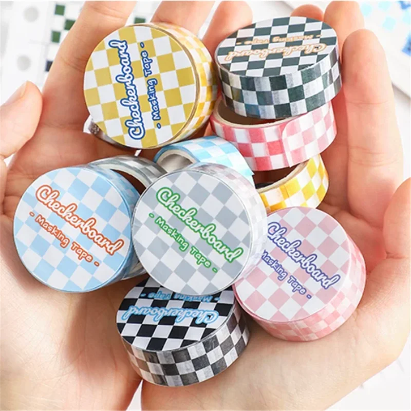 1롤 프레시 그리드 와시 테이프 DIY 저널 스크랩북킹 다이어리 플래너 공예 용품