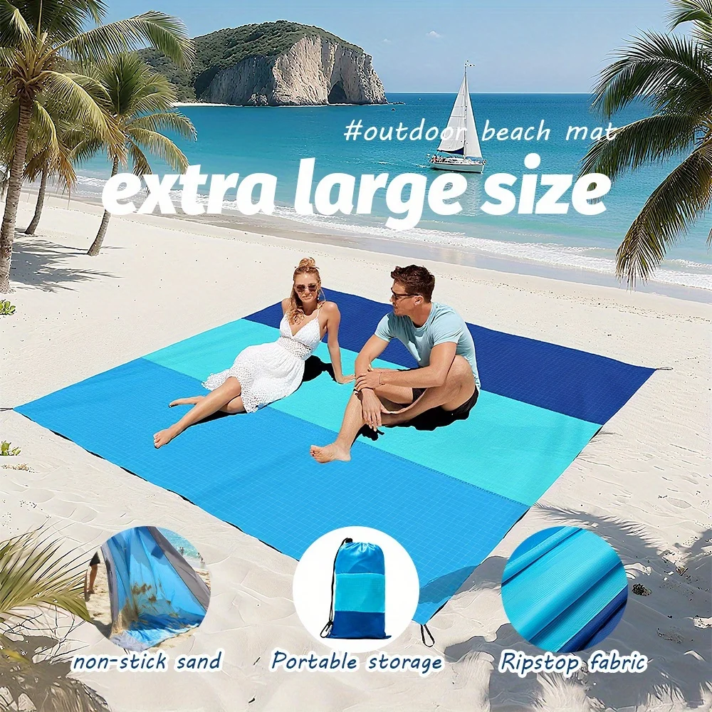 Portable Beach Towel No Sand Quick Drying Camping Mat Waterproof Oversized Beach Mat Travel Camping Picnic