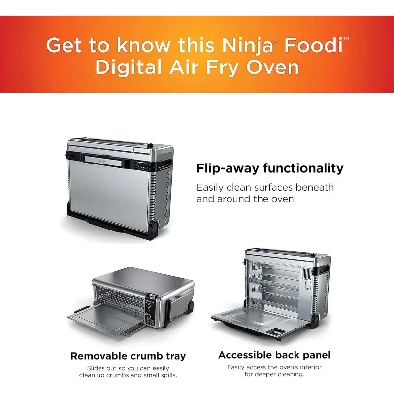 Ninja SP101 Digital Air Fry Countertop Oven with 8-in-1 Functionality, Flip Up & Away Capability for Storage Space 5