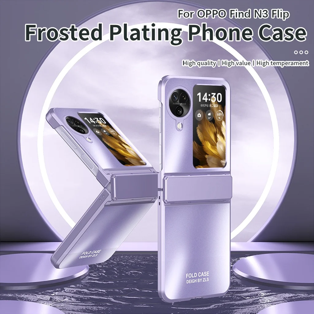 Plating Frame Solid Color PC Hard Case For OPPO Find N3 Flip With Hinged Shock-proof And Fall-Resistant Cover