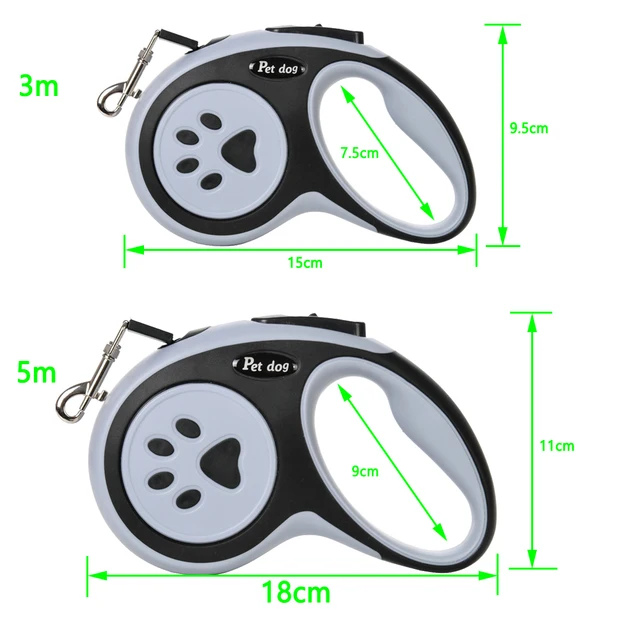 3m 5m Dog Paw Design Leash For Small Medium Large Dogs Outdoor Walking Puppy Strong Retractable Nylon Rope Yorkies Pet Supplies 6