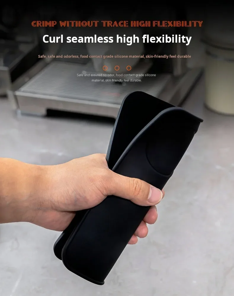 Professionelle Verdicken Silikon Espresso Kaffee Matte Anti-skid Ecke Kaffee Tampers Matte Schwarz Presse Pulver Pad Barista Zubehör – Detail 3