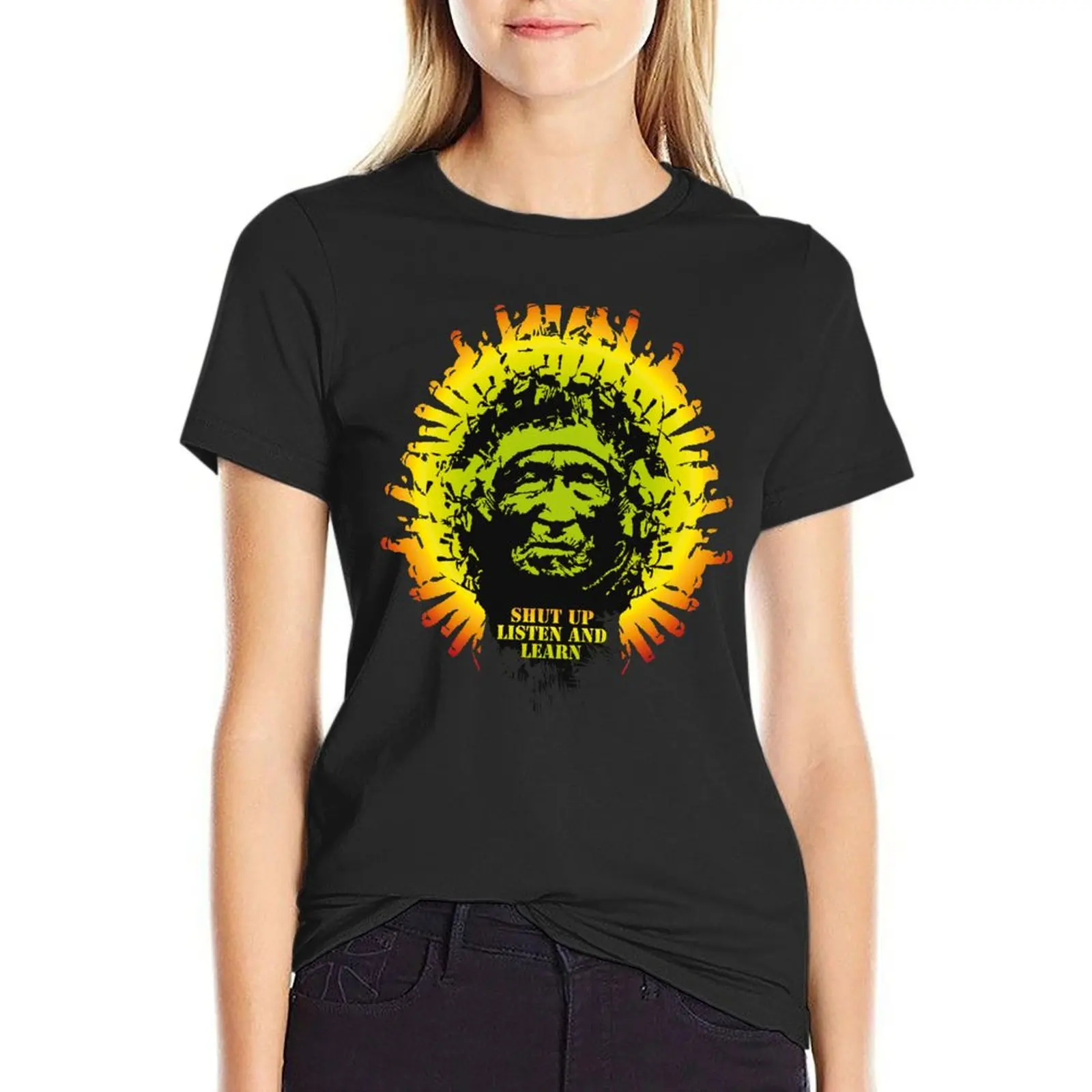 

Shaman talk T-Shirt oversized tees summer clothes rock and roll t shirts for Women