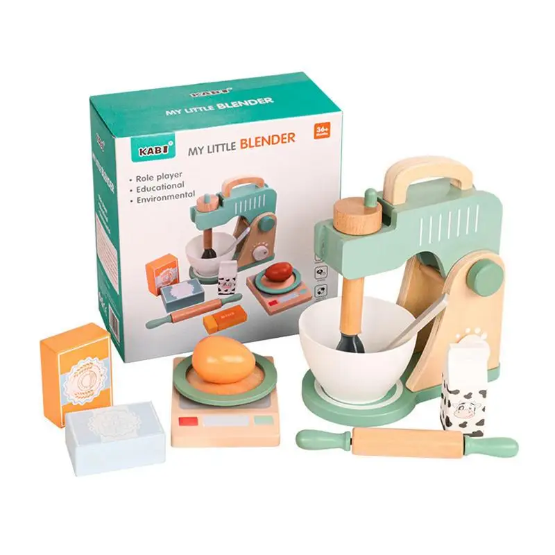 

Wooden Mixer Set Cooking Simulation Educational Toys Food Mixer Kids Early Educational Gift For Girls And Boys