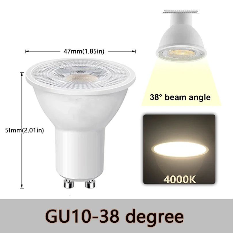 ตัวเลือกสินค้า หลอดไฟ LED GU10 ปรับกำลังไฟได้ 3-50W แสงอุ่น