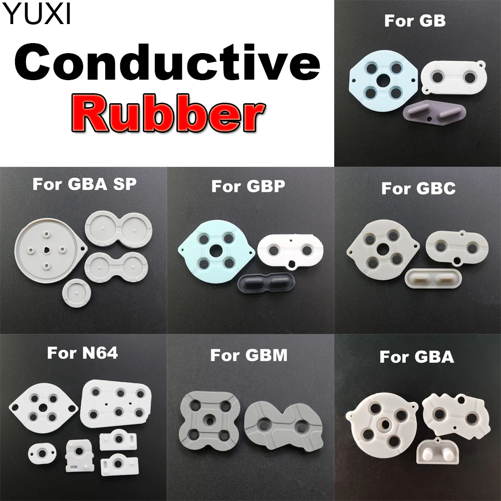 Резиновый проводящий Buttons D-pad для Game Boy A-B GBA GBC GBP GBM SP N64 силиконовые детали замены